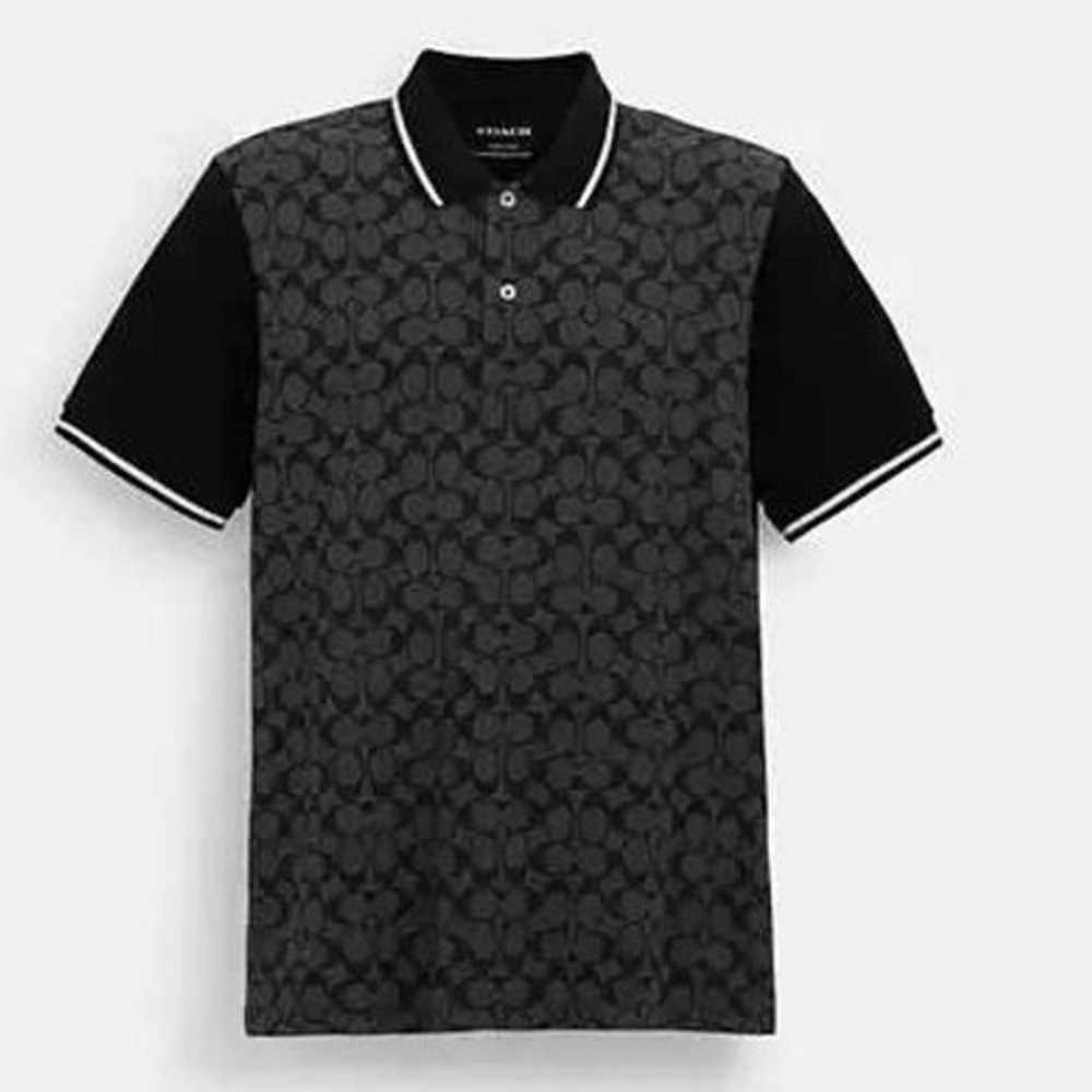 Coach Signature Polo Charcoal Large New With Tags